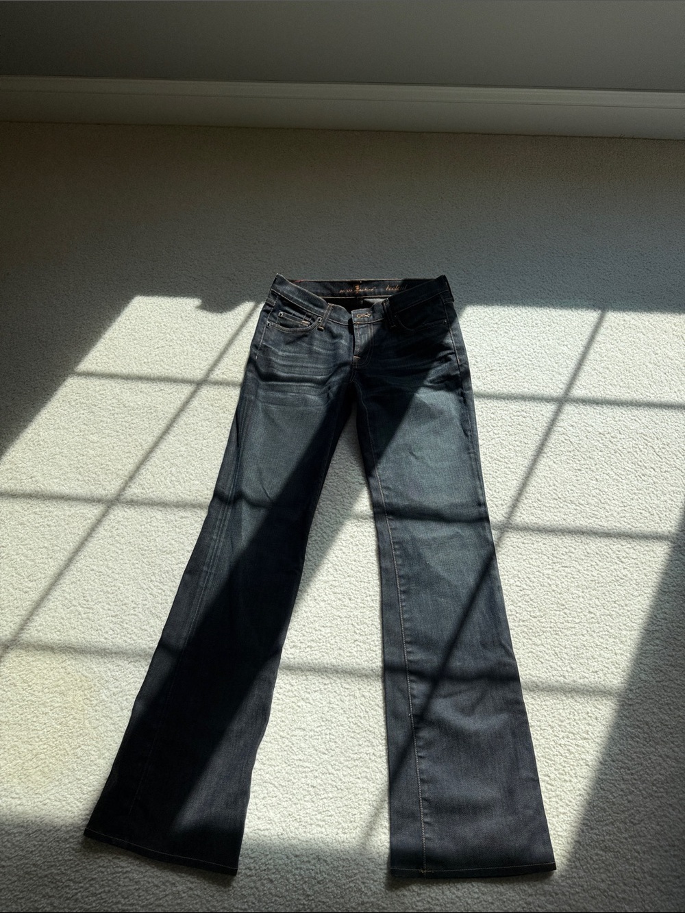 7 For All Mankind Dark Blue Flare Jeans - Wide Leg